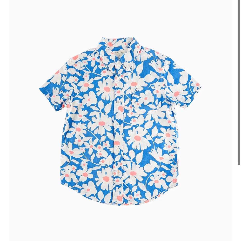 Crew cuts boys button down, blue floral , size 2t